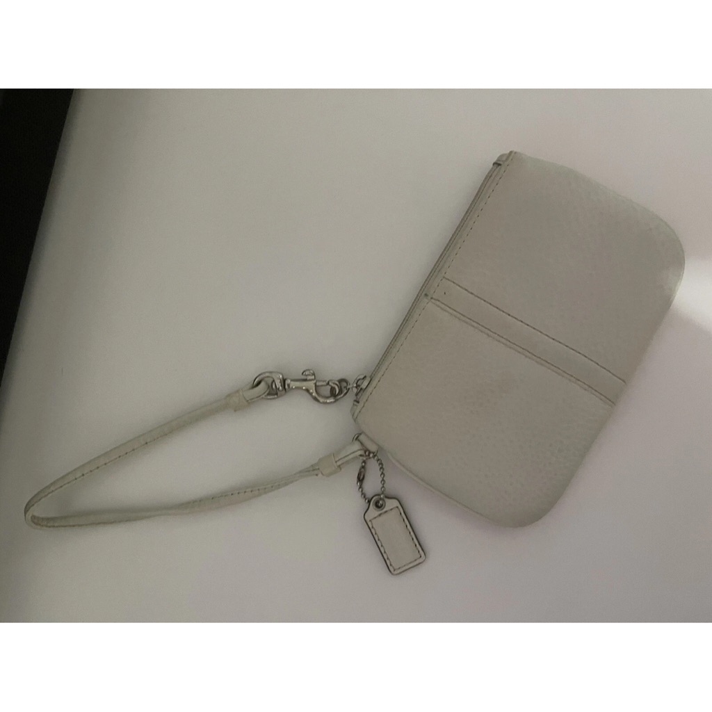 Coach White Key & Card Holder